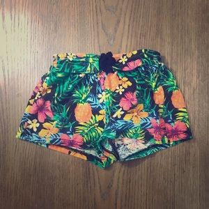 Koala Kids tropical print drawstring shorts